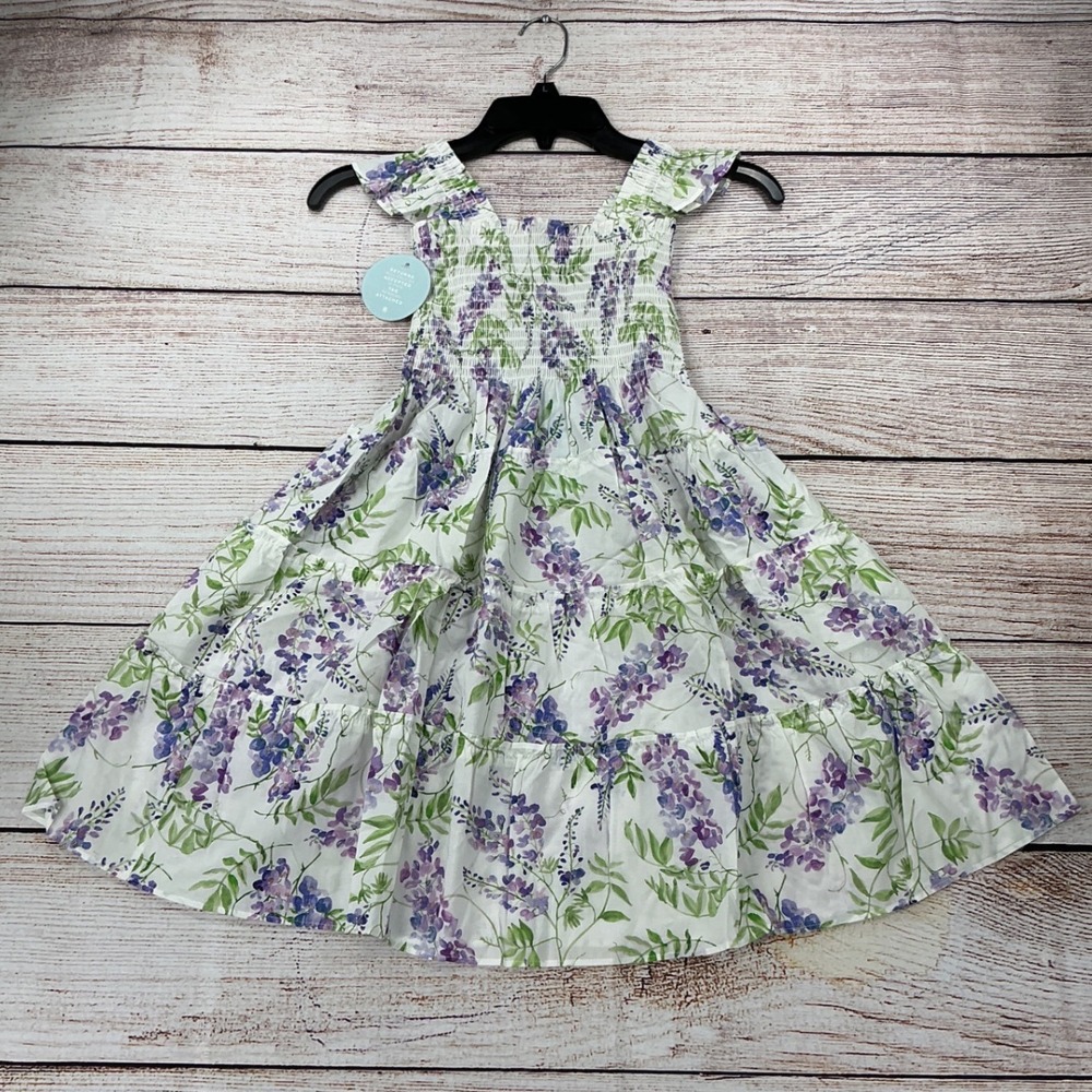Hill House Tiny Ellie Nap Dress Girls 7/8 Y Wisteria Multi New With Tags